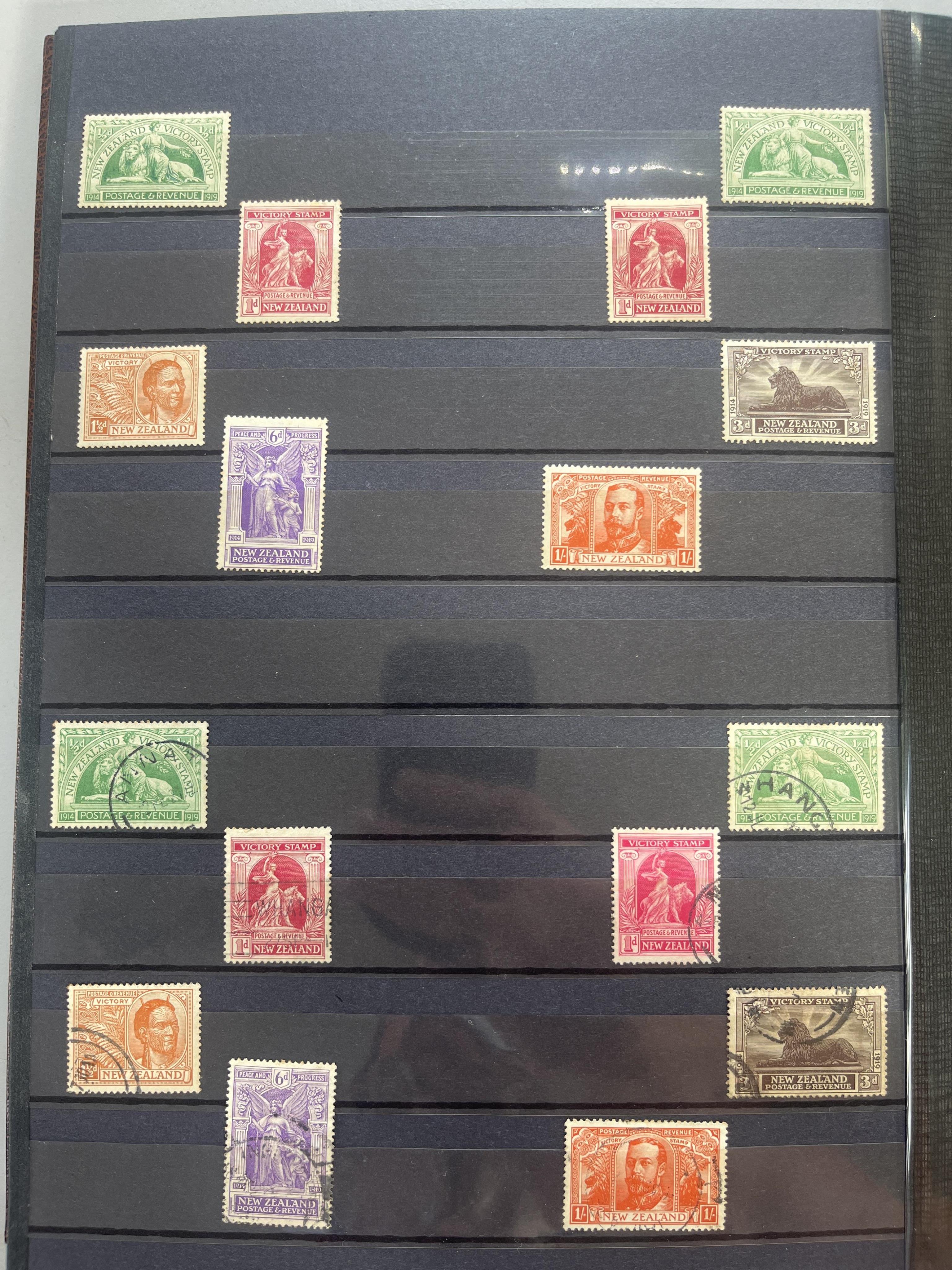 An album of New Zealand stamps, Victoria to QEII, mostly used, some mint unused stamps, British various world stamps and covers, Including New Zealand Victoria 6d in various colours, 3d, 2d, 1d